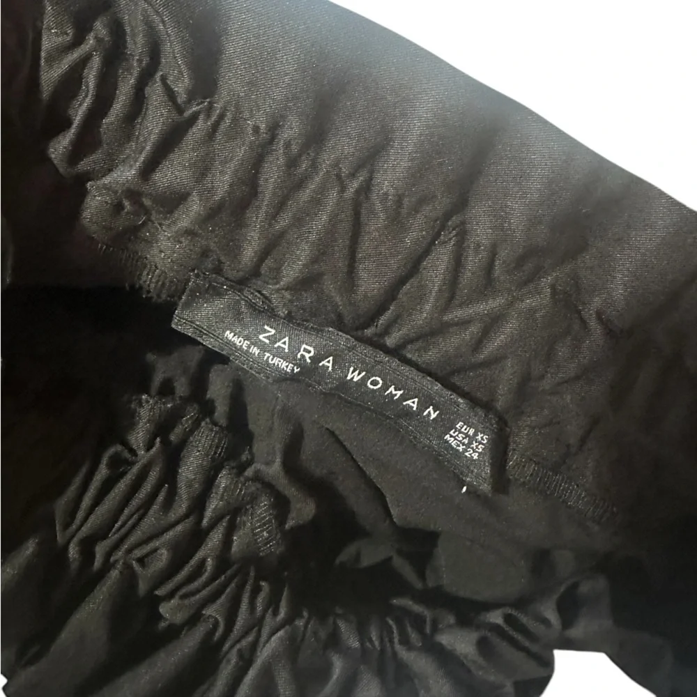 Zara Pull Up Skirt | Black | | Gathered Cinched Waist Band | Size XS - Picture 8 of 12